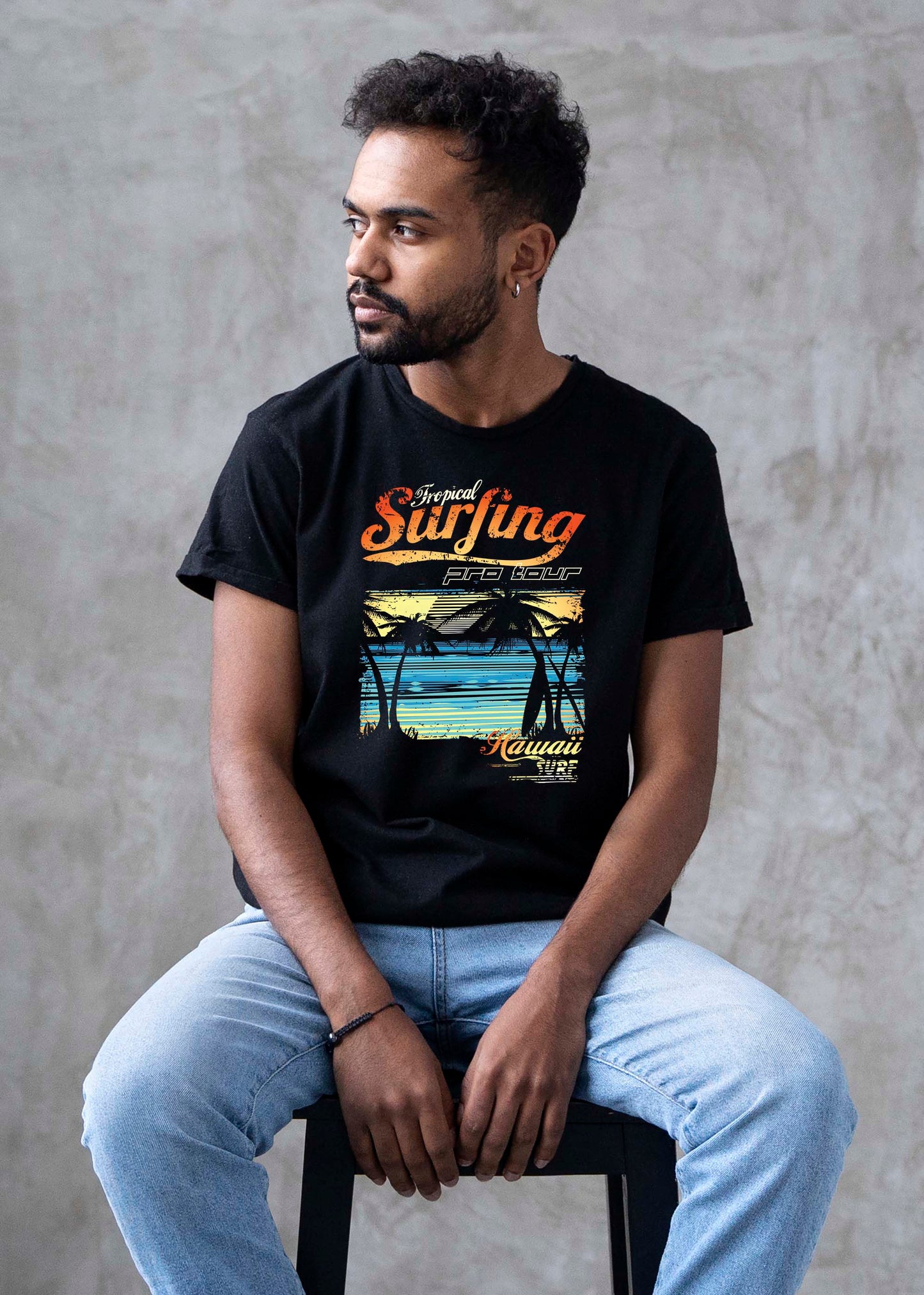 tropical surfing tee