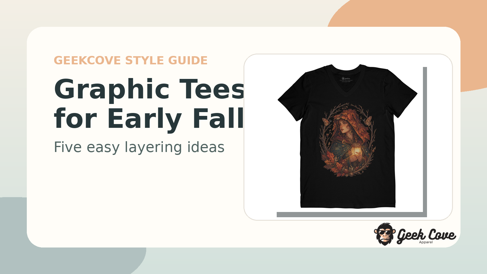 Acorn Lantern autumn fantasy graphic tee featured in an early fall layering guide.