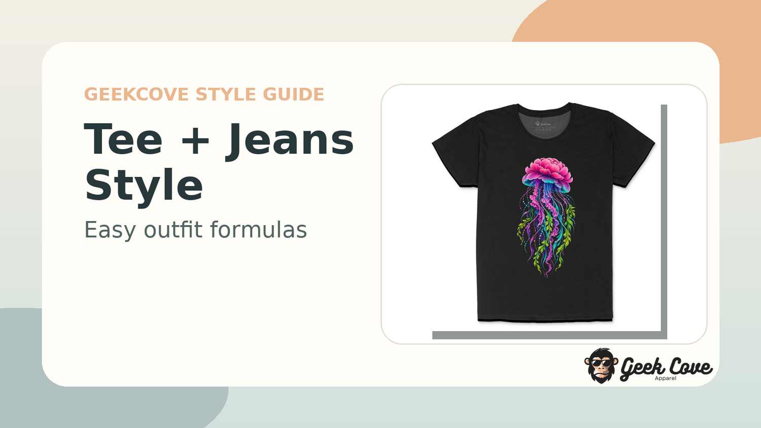 Bloom Drifter floral jellyfish graphic tee featured in a guide to styling T-shirts with jeans.