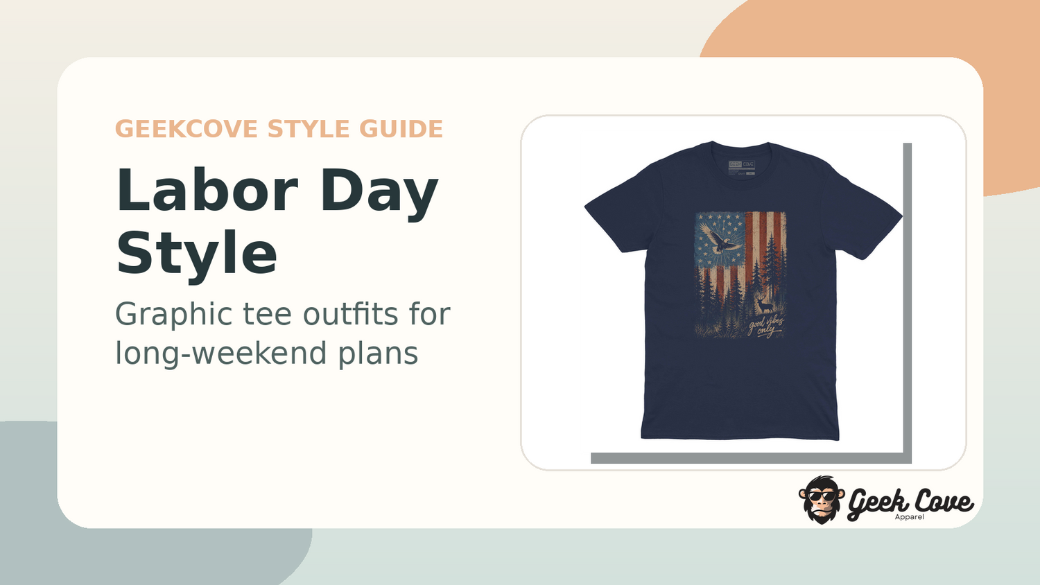 Patriotic Forest Good Vibes graphic tee featured in a Labor Day weekend style guide.