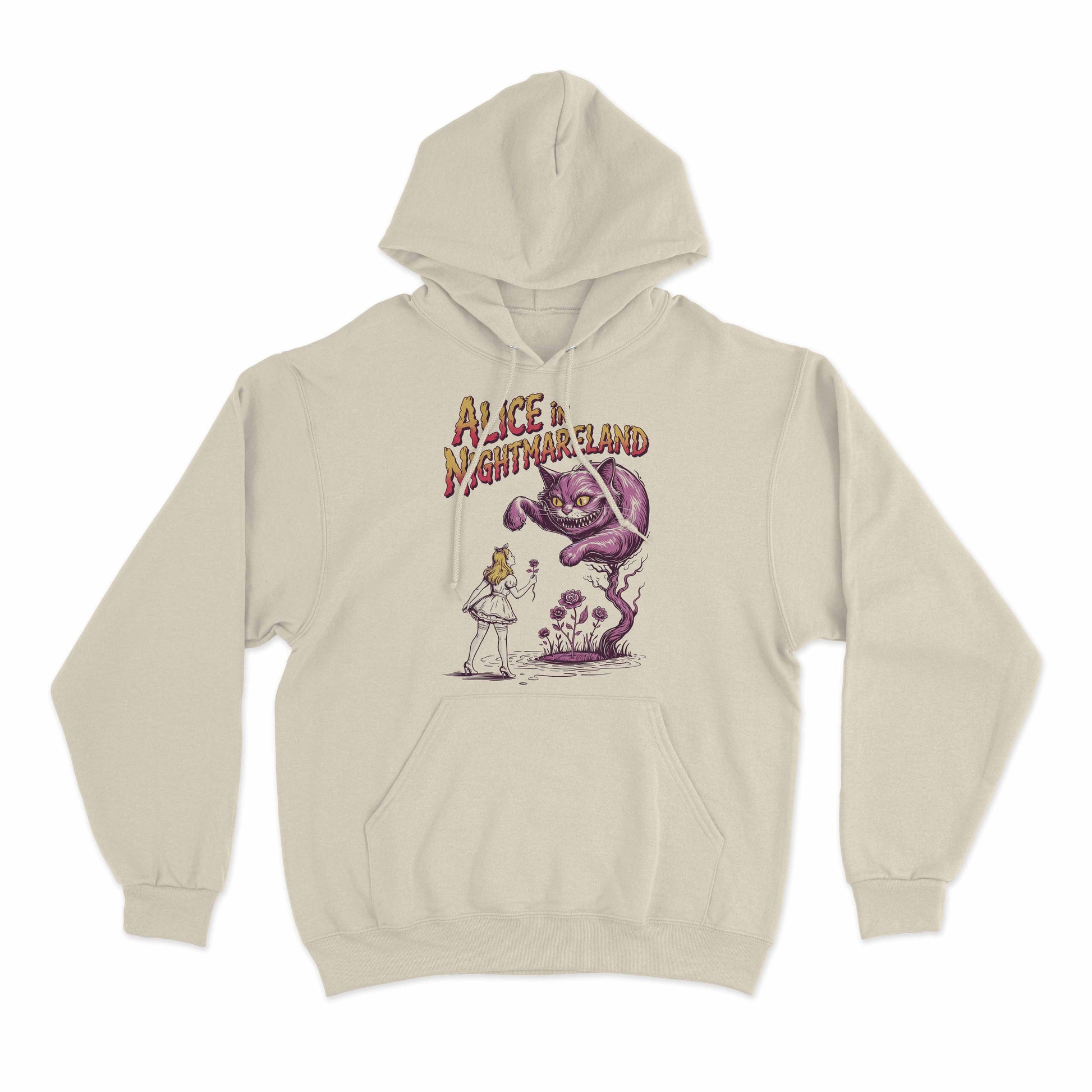 Graphic hoodie featuring Alice in Nightmareland dark fantasy artwork