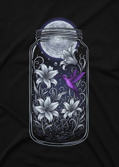 Celestial Moon Jar Floral Graphic Hoodie