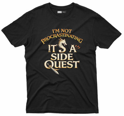 Gamer humor t shirt featuring RPG style design and bold custom inks