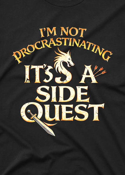 Gamer humor t shirt featuring RPG style design and bold custom inks