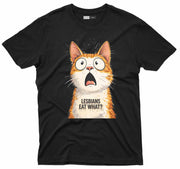 Lesbians Eat What Tee in S, M, L with GeekCove graphic print product mockup