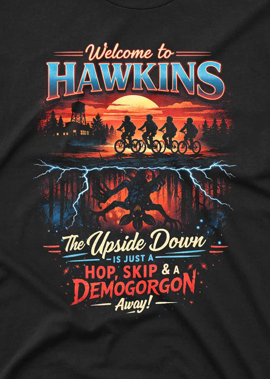 Vintage horror t shirt with bike silhouettes and monster themed artwork
