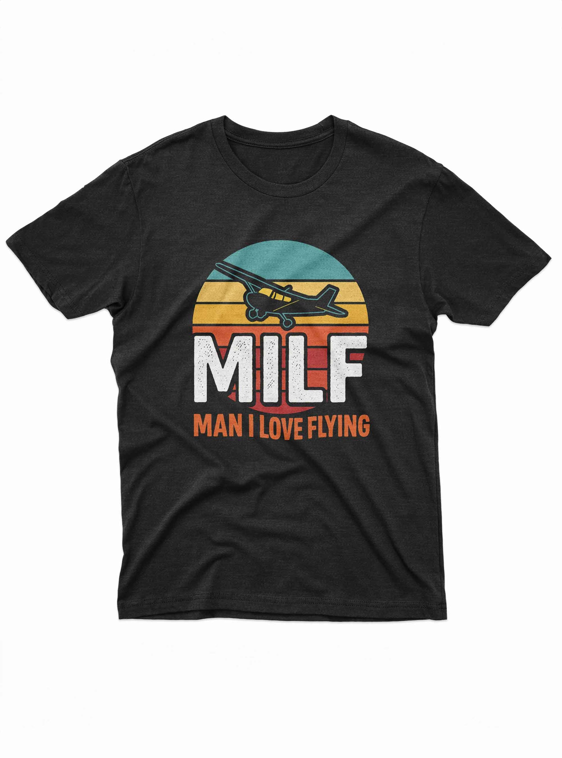 Funny aviation t shirt with MILF Man I Love Flying airplane graphic design