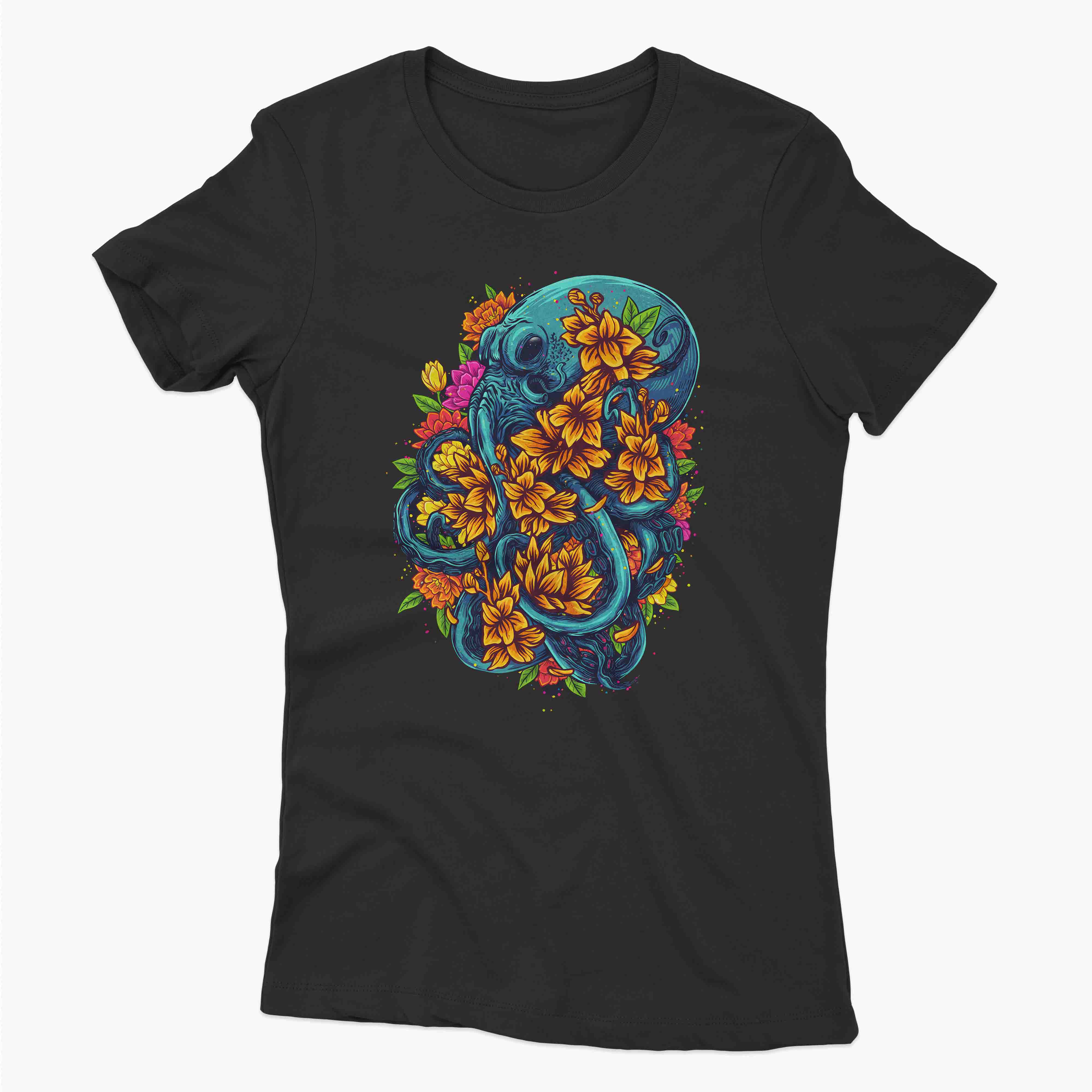 Octopus Floral Women's T Shirt
