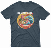 Ramen Surf T Shirt with Japanese wave graphic inside ramen bowl design