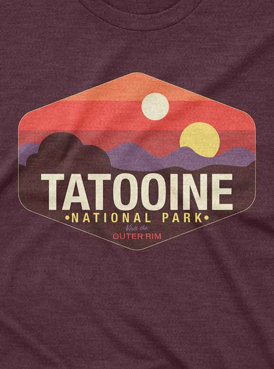 Custom sci-fi inspired tee shirt featuring Outer Rim desert landscape