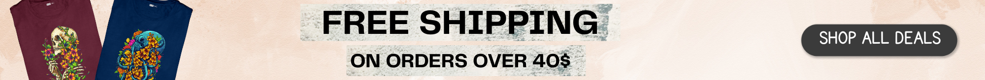 Shop All deals Banner, custom T-shirts