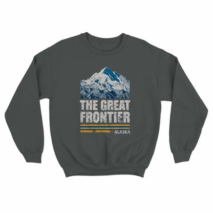 Alaska mountain graphic sweater inspired by rugged wilderness landscapes