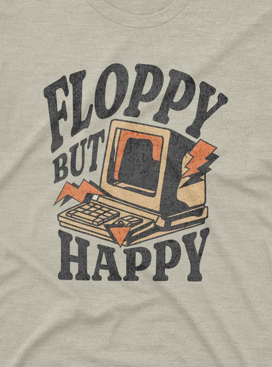 Funny custom tee shirt featuring old computer design and geek humor phrase