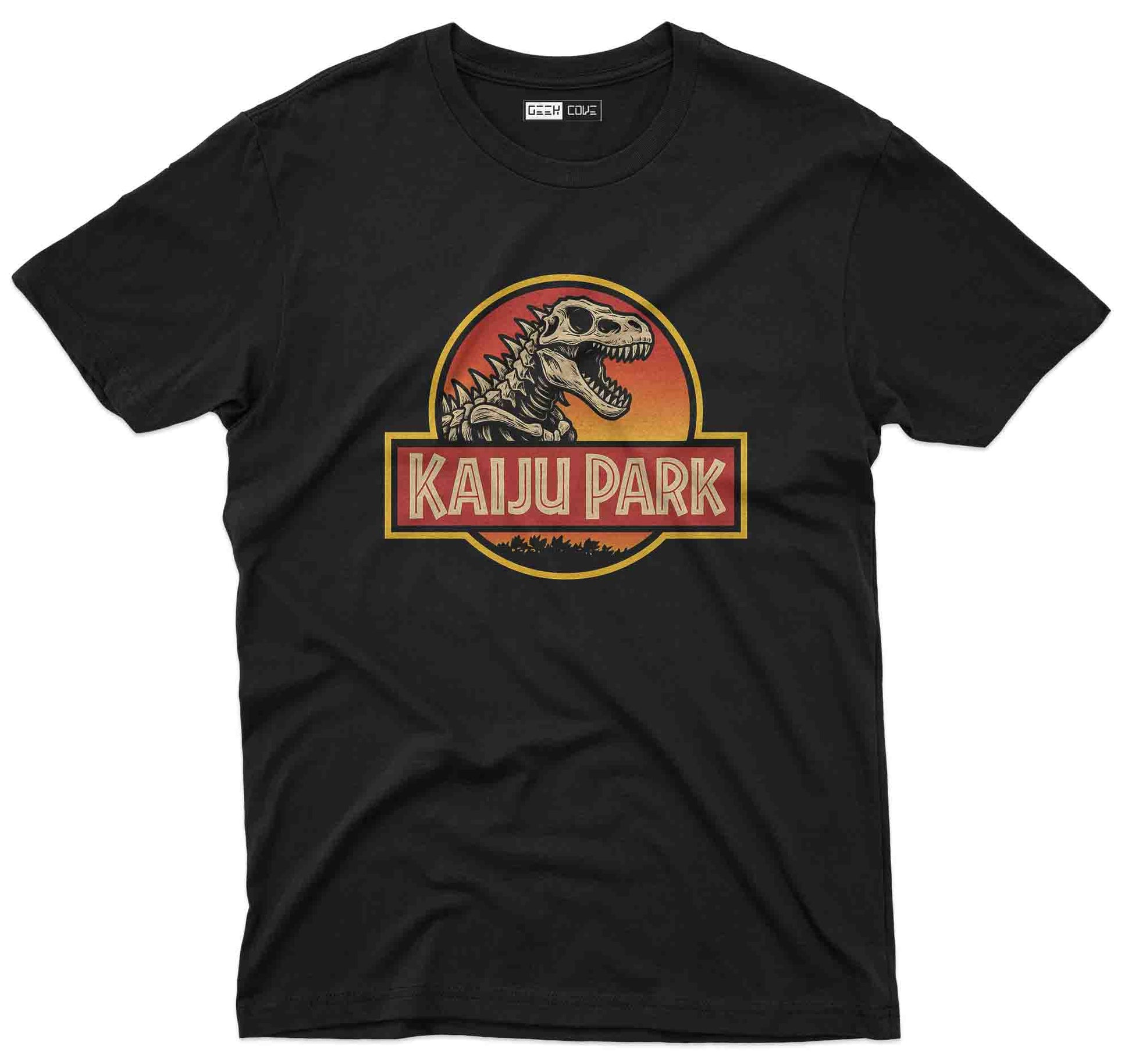 Funny monster graphic t shirt inspired by classic Jurassic style artwork