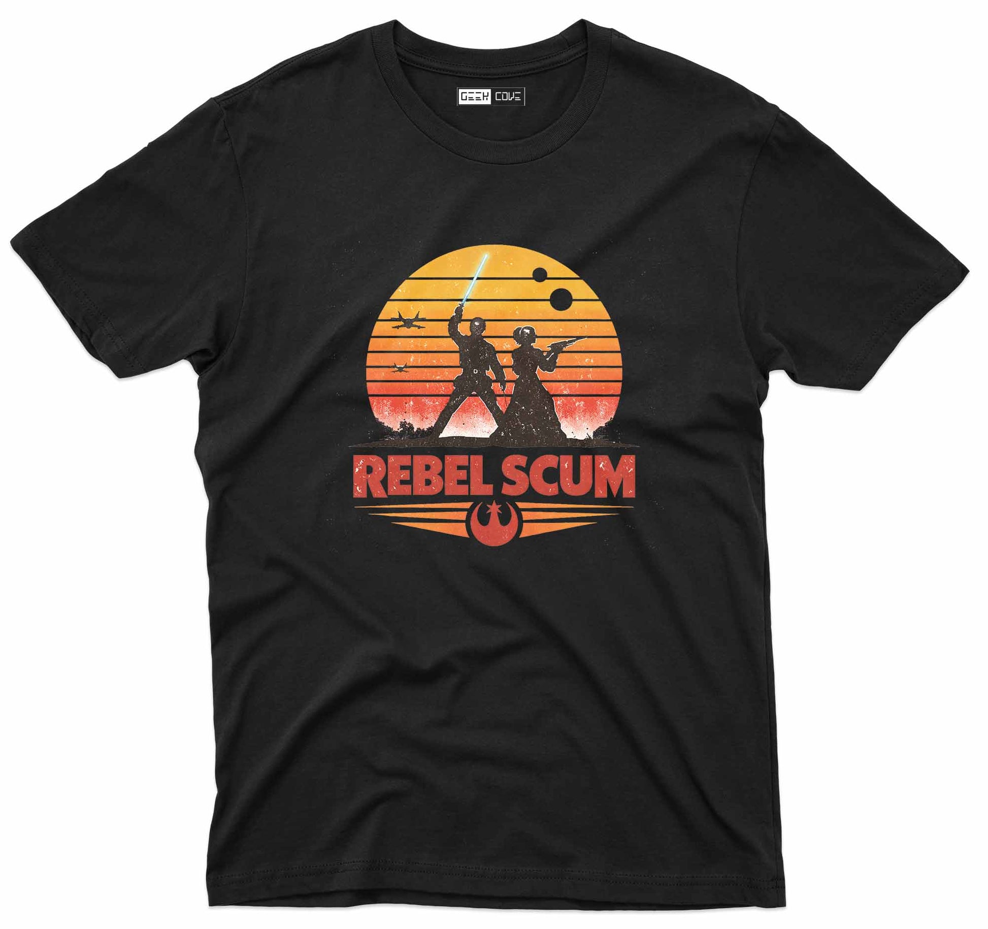 Vintage style space parody t shirt with bold custom inks