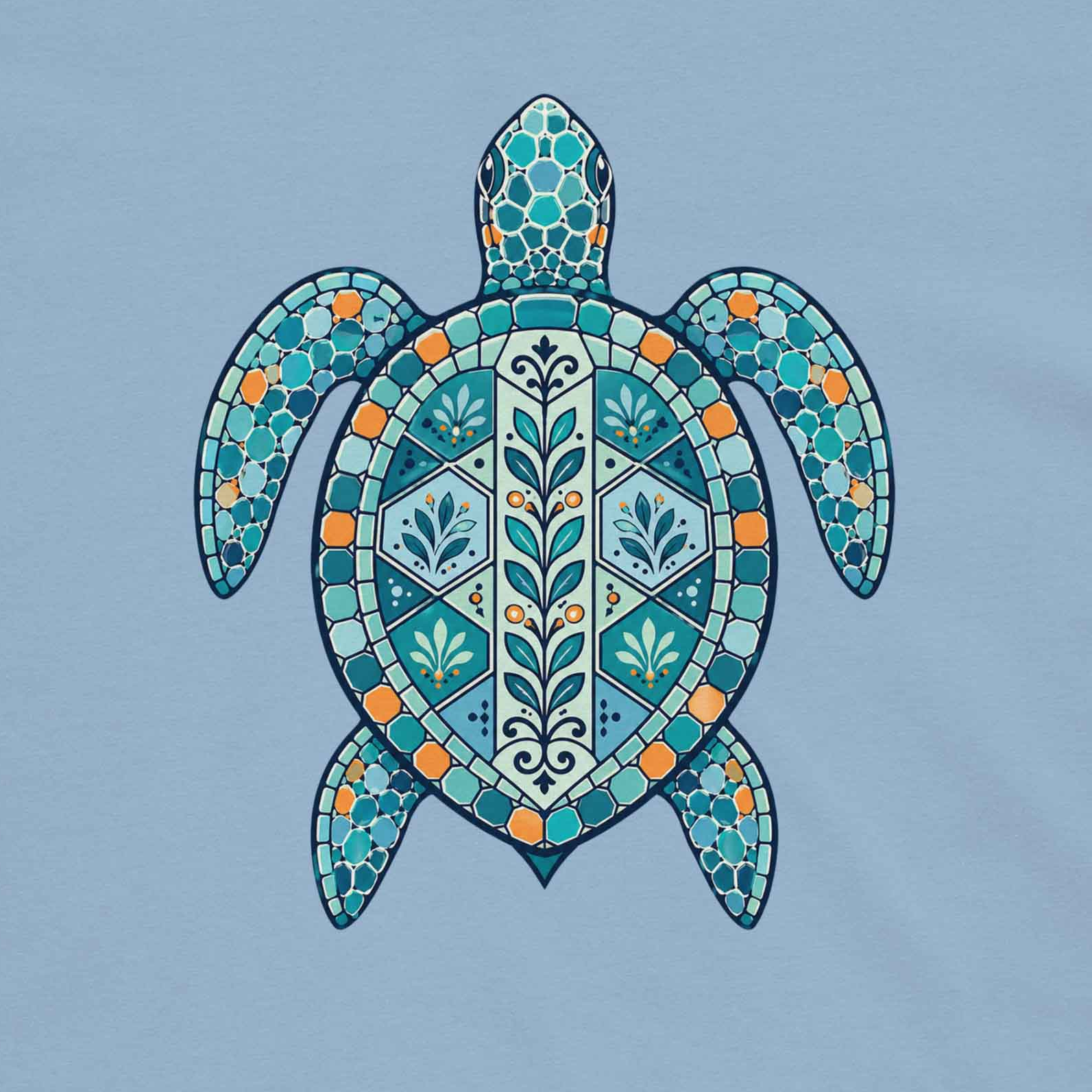 Vintage coastal turtle T shirt with ocean-inspired marine life illustration for women
