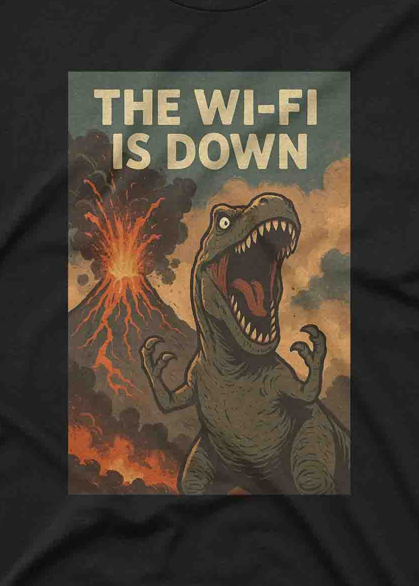 Dinosaur tech humor custom tee shirt