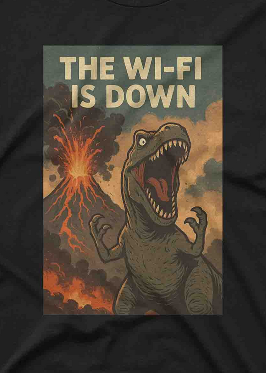 Dinosaur tech humor custom tee shirt