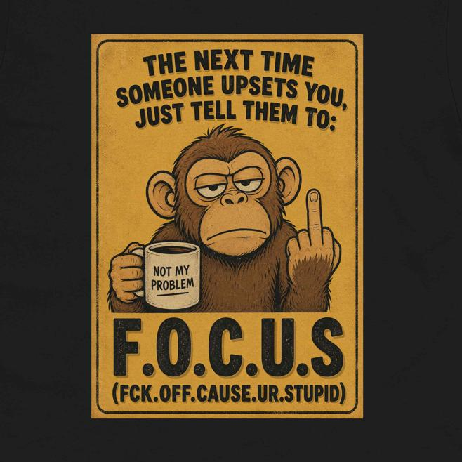 F.O.C.U.S. Funny Monkey Crew Neck Tee product image