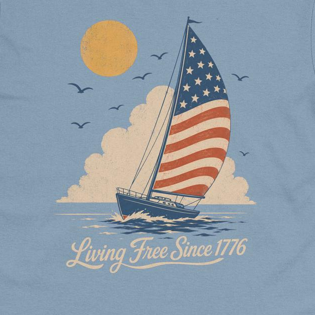 Living Free Since 1776 Crew Neck Tee original GeekCove product image