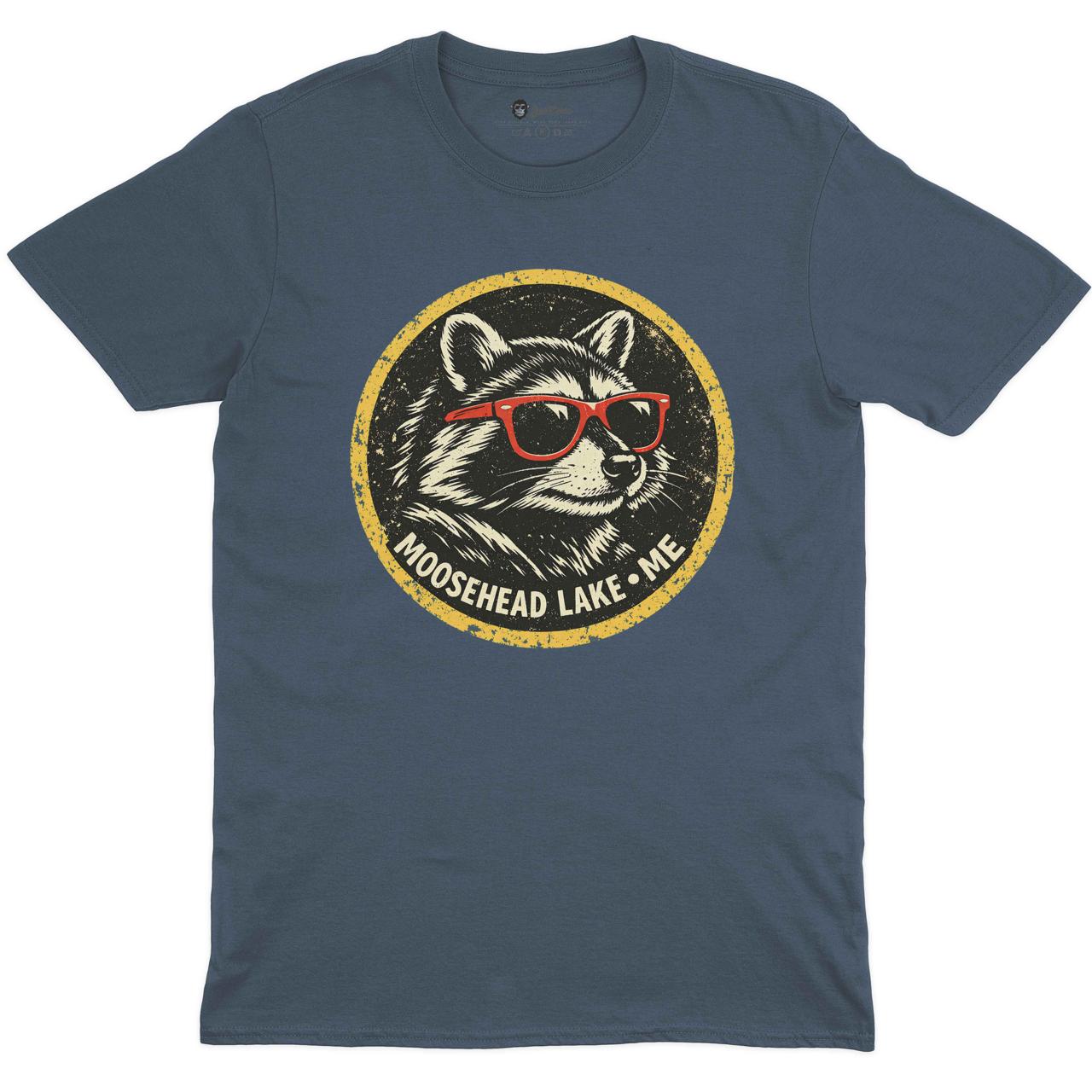 Moosehead Lake Crew Neck Tee in INDIGO BLUE with original GeekCove graphic print