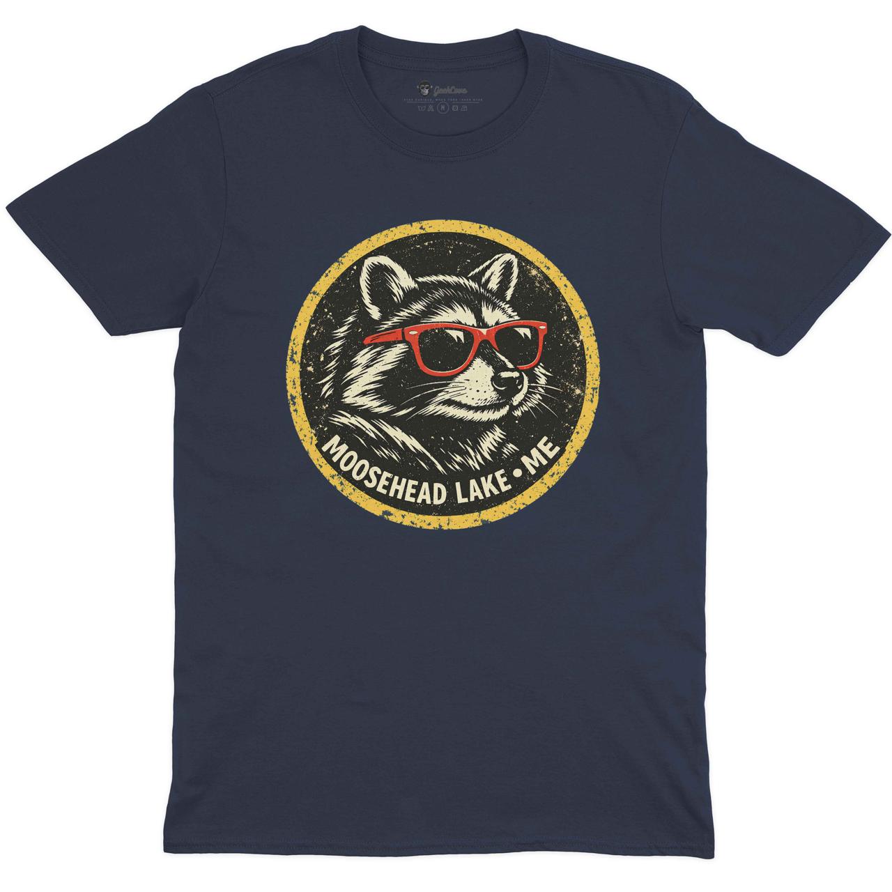 Moosehead Lake Crew Neck Tee in NAVY with original GeekCove graphic print