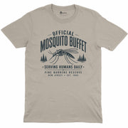 Mosquito Buffet Crew Neck Tee in Sand with original GeekCove graphic print