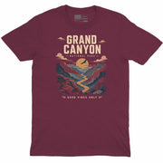 Grand Canyon National Park Crew Neck Tee in Maroon with enlarged Grand Canyon National Park artwork