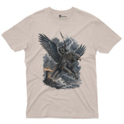 Stormwatch Griffin Men’s Crew Neck Tee in Sand with original storm griffin shirt artwork