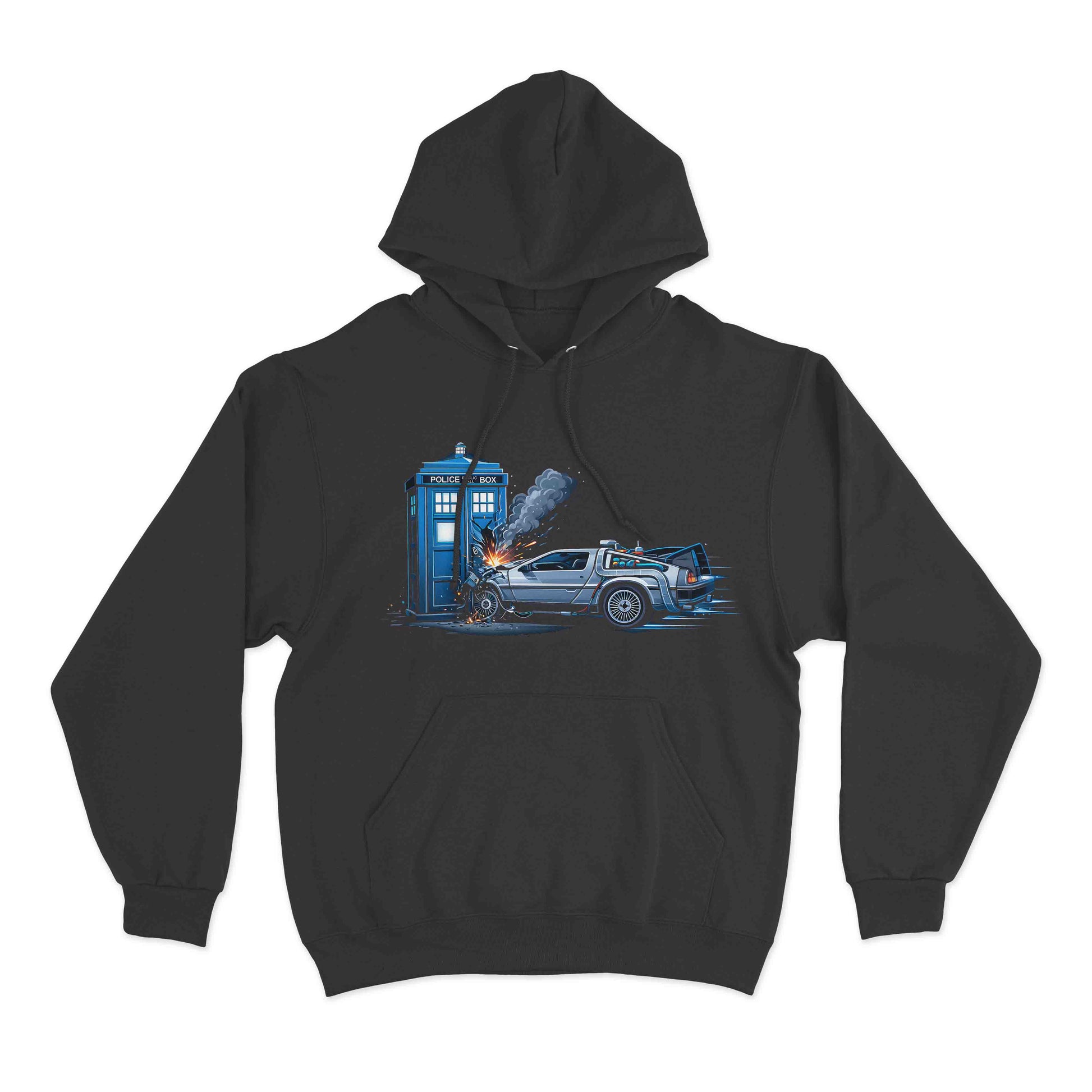 Time Travel Collision Tee in S, M, L with GeekCove graphic print product mockup