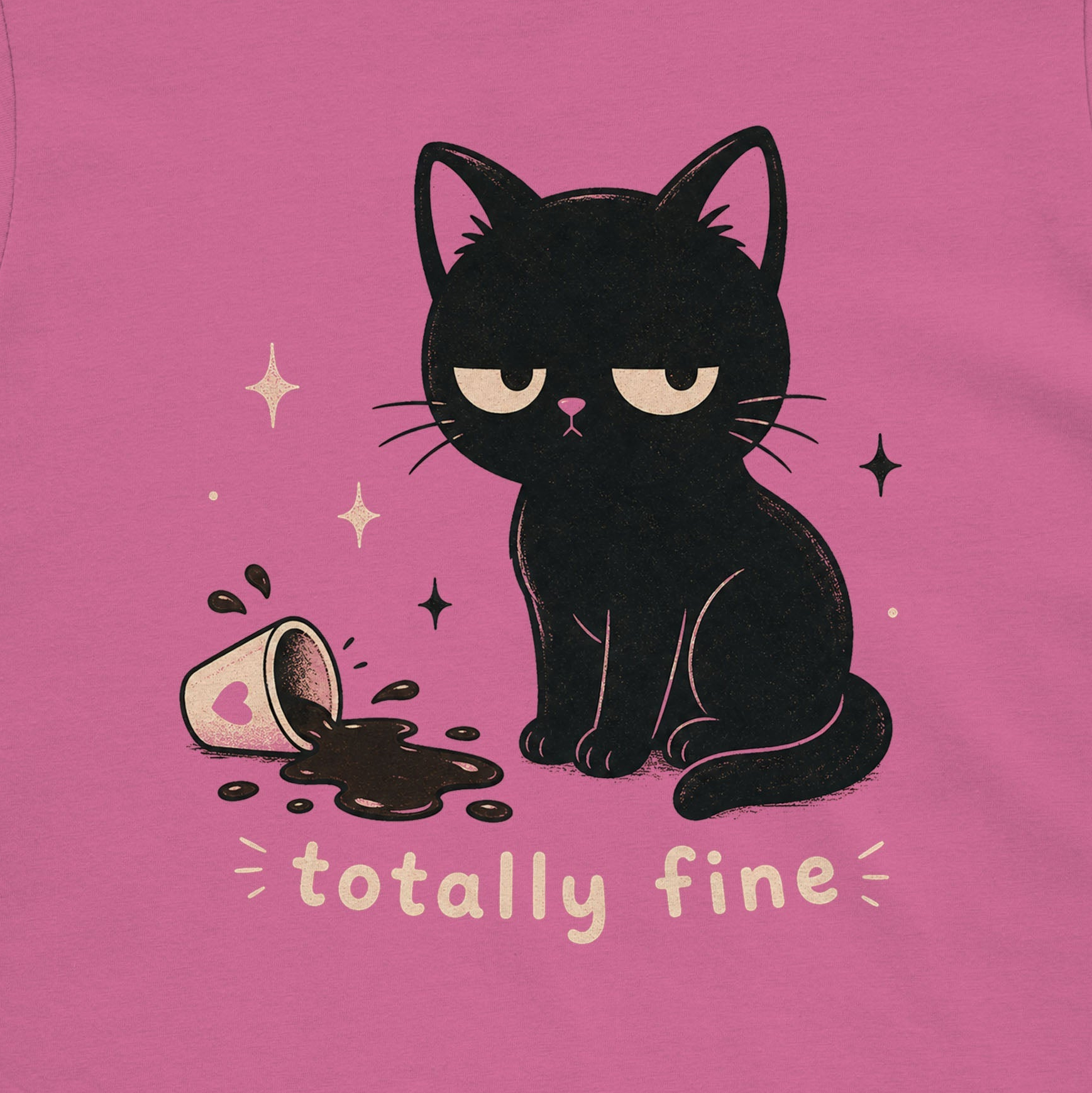 Totally Fine Black Cat Women’s Short Sleeve Tee